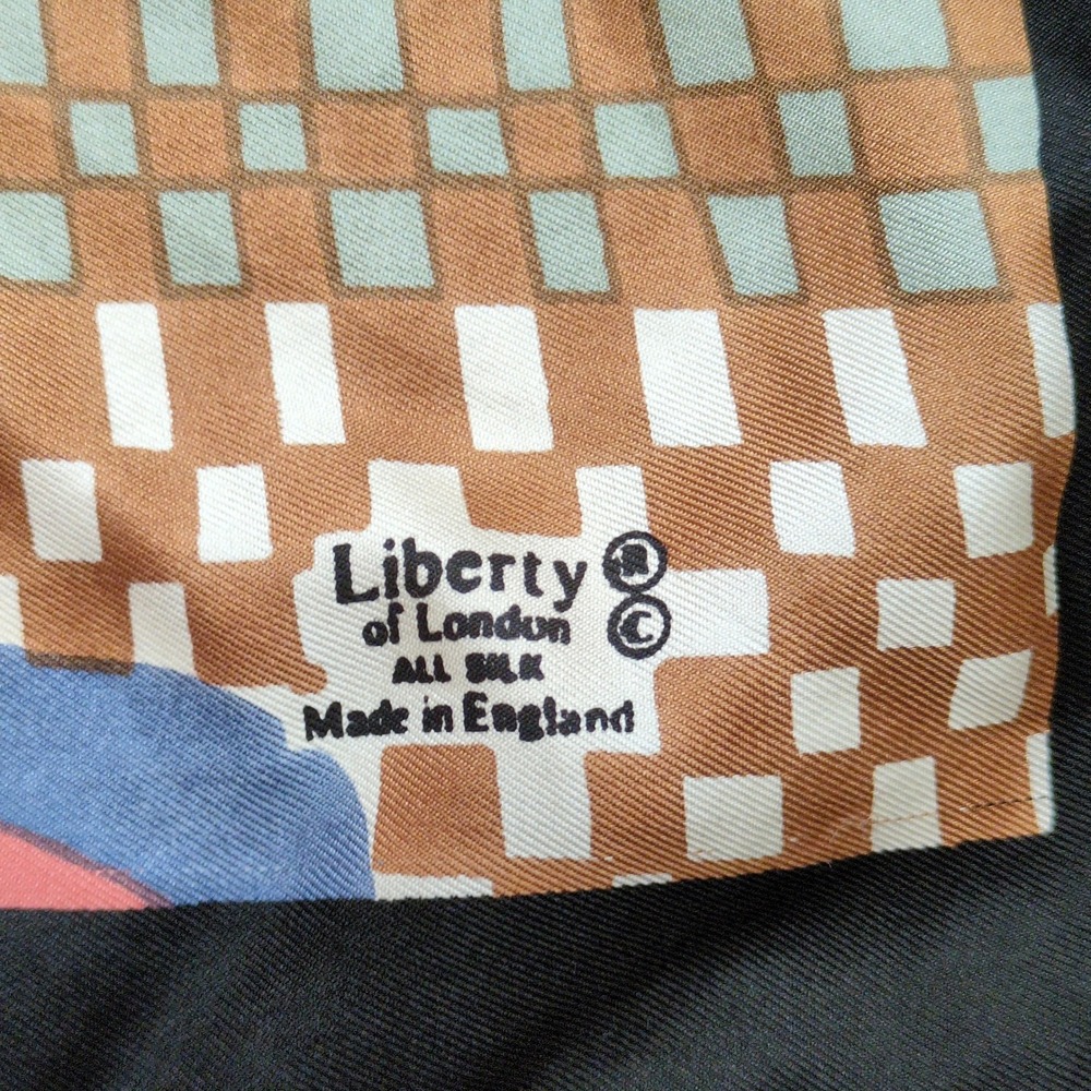 Vtg Liberty of London Silk Scarf Collier Campbell Bauhaus Geometric Abstract - Picture 3 of 9